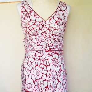 Ann Taylor Red and white Silk dress